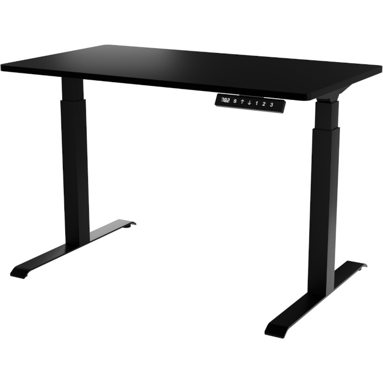 Escritorio regulable en altura, negro