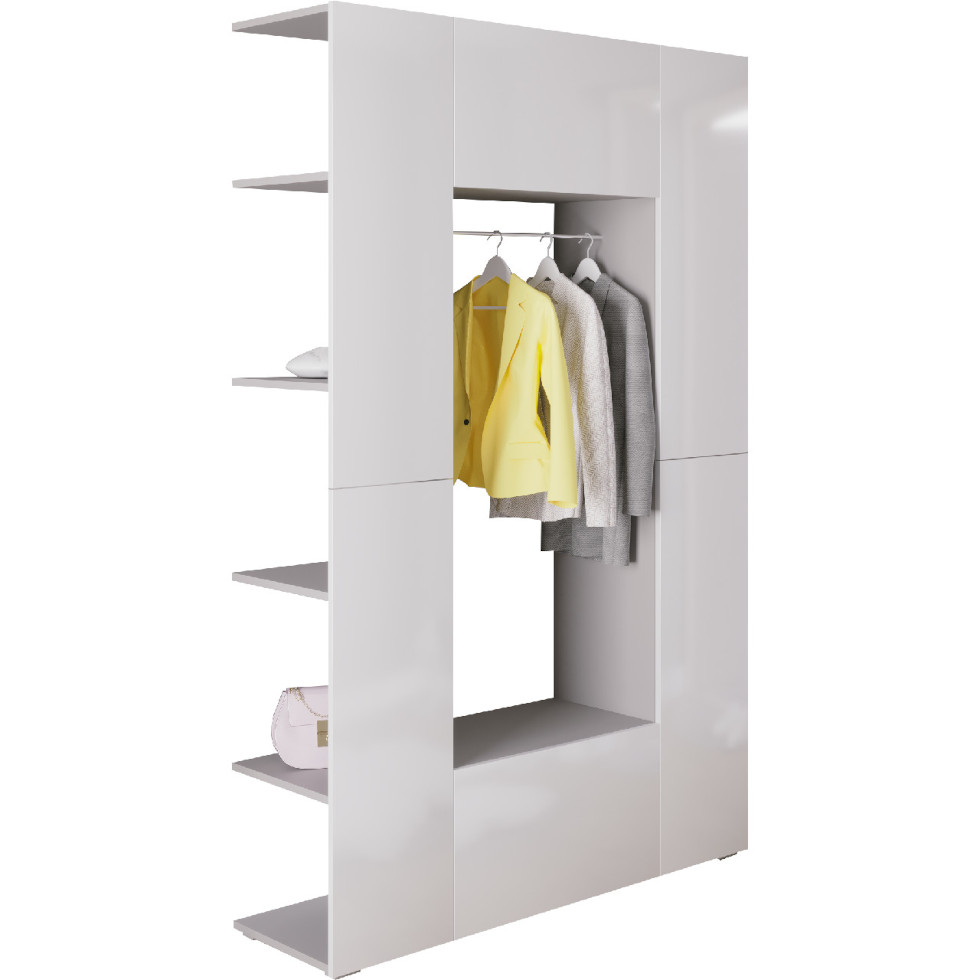Armario cubo gris blanco brillo