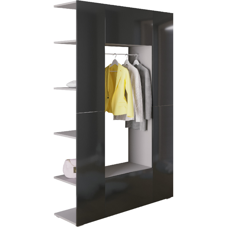 Mueble armario cubo gris negro brillo