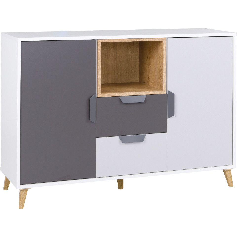 Cómoda joki jk08 blanca gris grafito