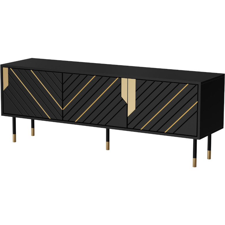 Mueble para TV Fuji 150 3D negro y dorado