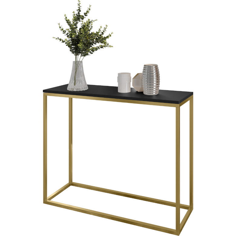 Consola Aramis de 80 cm, color oro y negro.