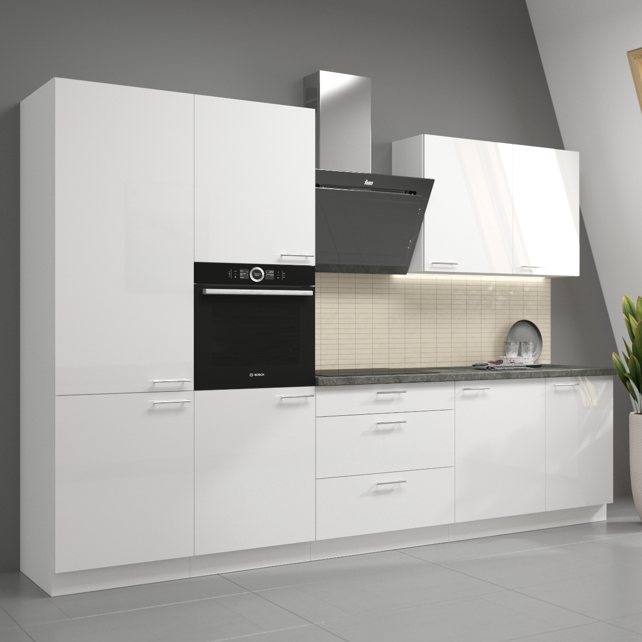 cocina lara blanca 1 blanco brillo