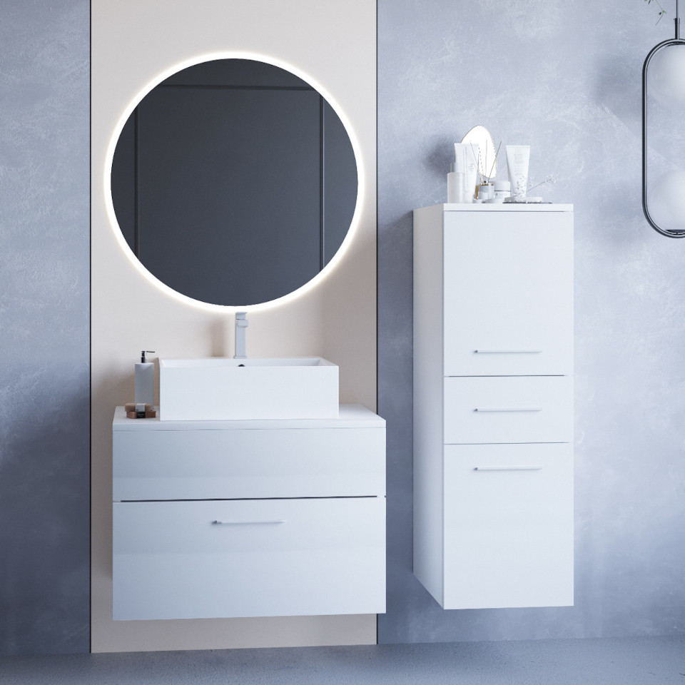 Baño busto led blanco brillo