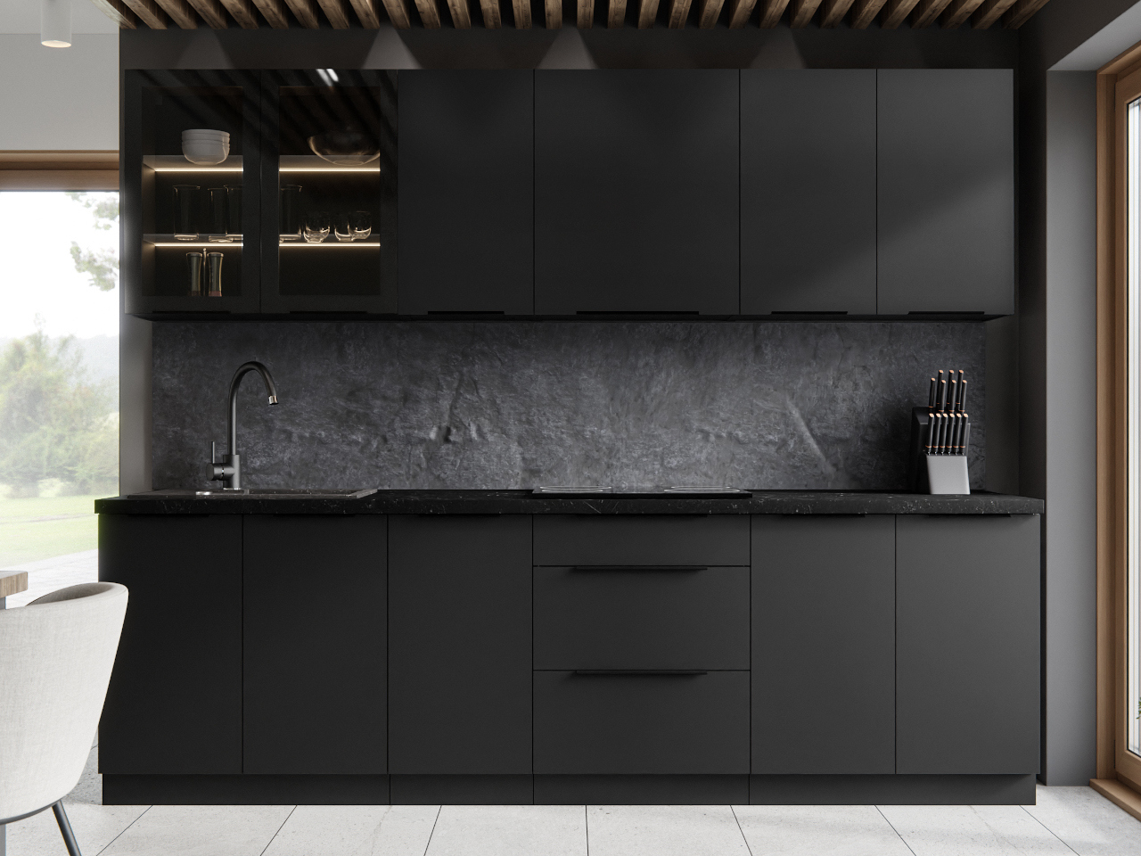 Conjunto Lempert Siena 2 260 Silvia Cocina 2 Negro Negro