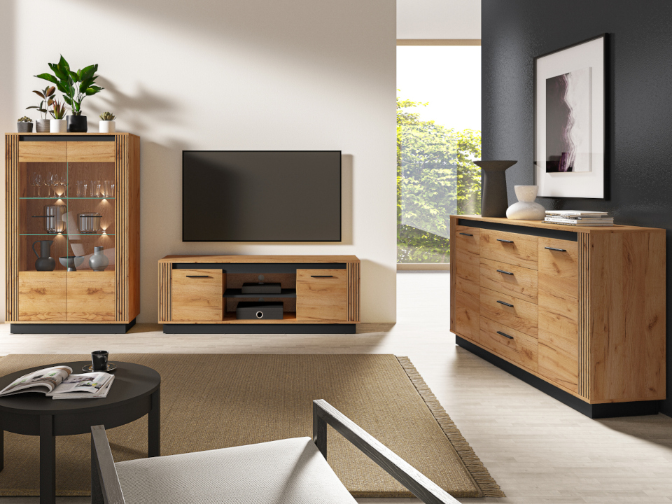 Muebles de sala Ursa 1 Gold Craft Oak Black