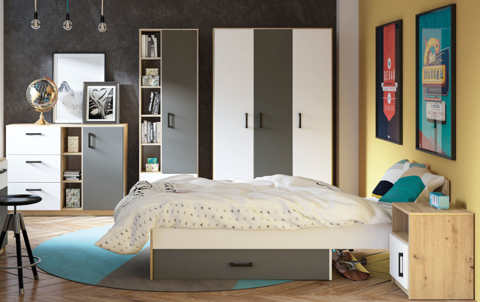 Muebles artesanales Fiji blanco antracita 5
