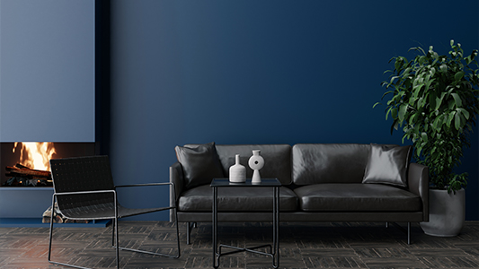 Pared azul marino en el salón: ¿con qué combinarla para conseguir un efecto elegante?