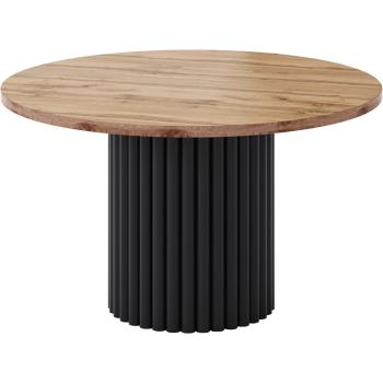 Mesa de café redonda CASCANO negro / roble Wotan