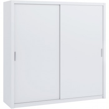 Armario con puertas correderas con espejo y cajones CORINA C 150 blanco -  tienda Muebline